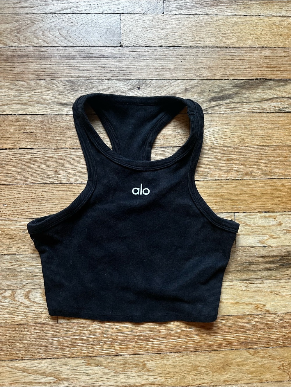 ALO Yoga Black Racerback Crop Top